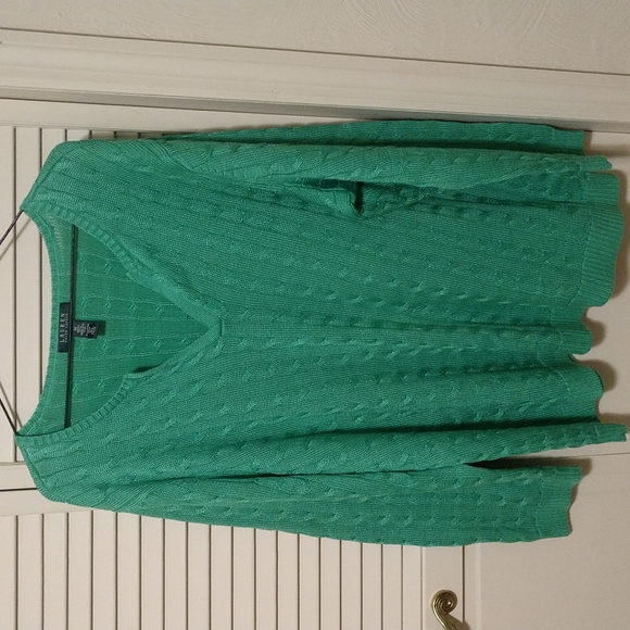 Lauren Ralph Lauren Sweaters - Lauren Ralph Lauren 3X Green Cable Knit Sweater
